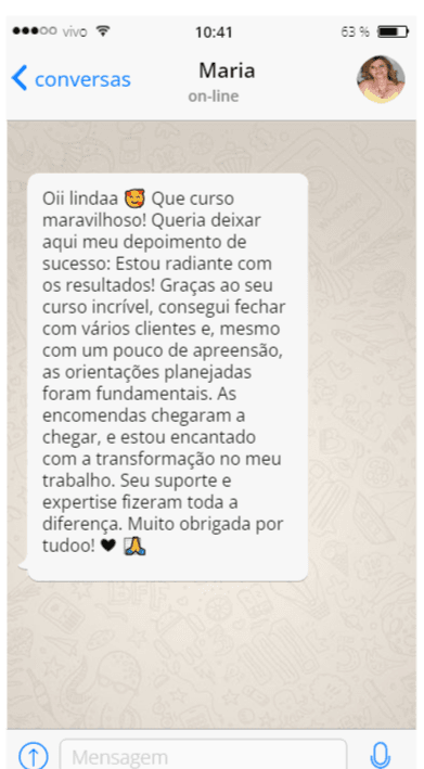 Depoimento de cliente
